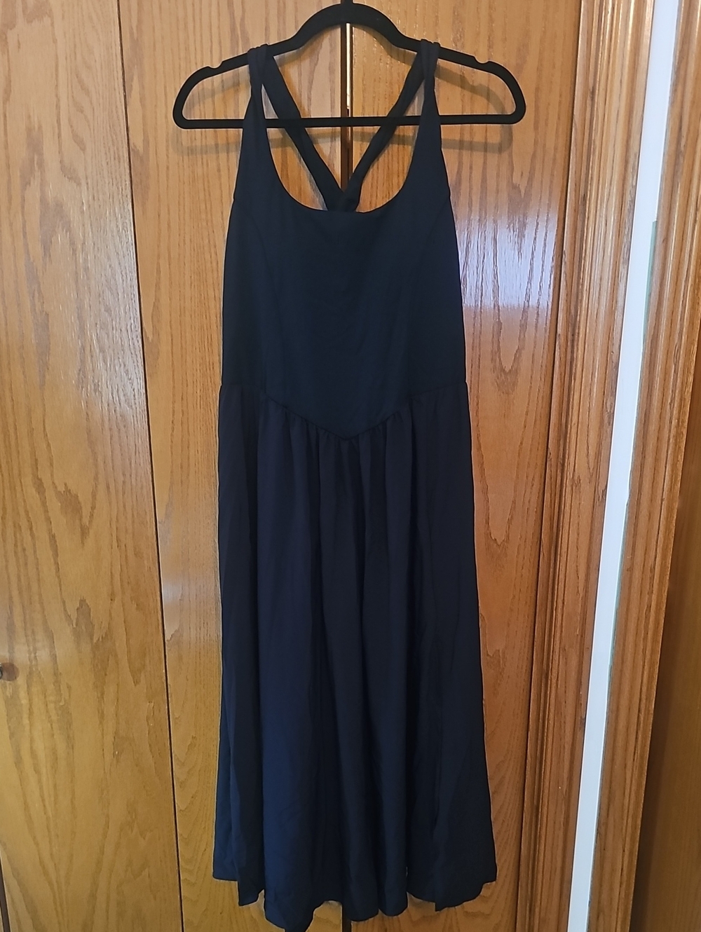 Women's Black Crossback Midi Dress